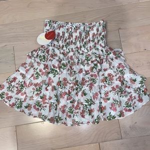 W.A.P.G. We’re all pretty girls olivaceous Fiona floral smocked skirt